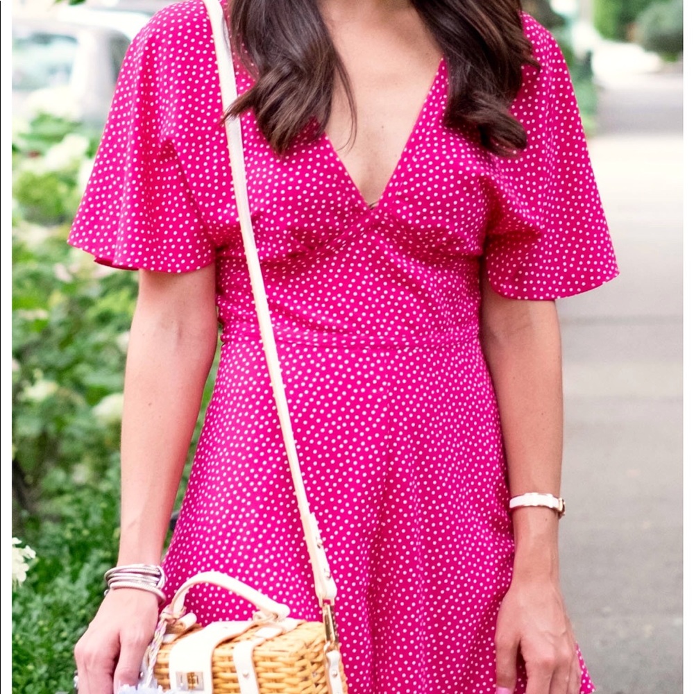 Zara pink white dots romper